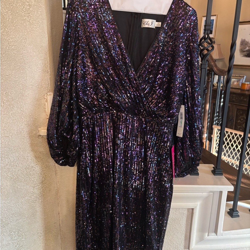 Zara Sequin Dress - Black and Purple